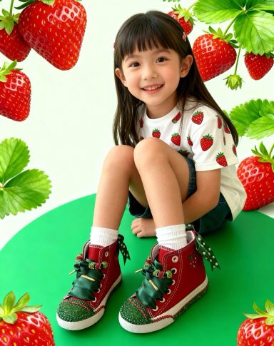 Strawberry Sparkle Hi-Top Sneakers